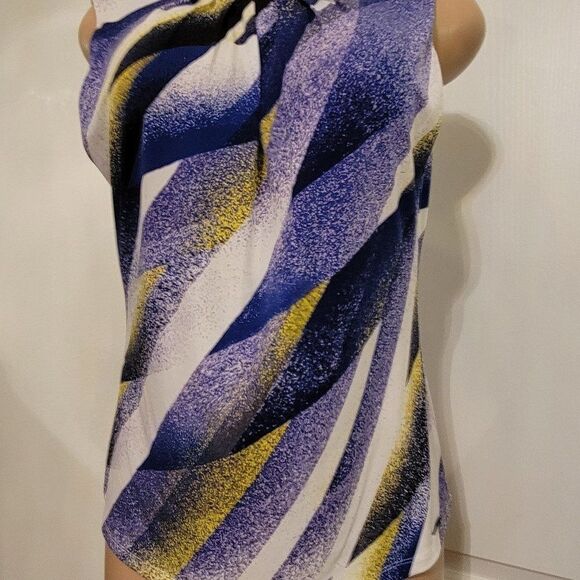 BRAND NEW YELLOW & PURPLE CALVIN KLEIN TOP - Picture 2 of 15